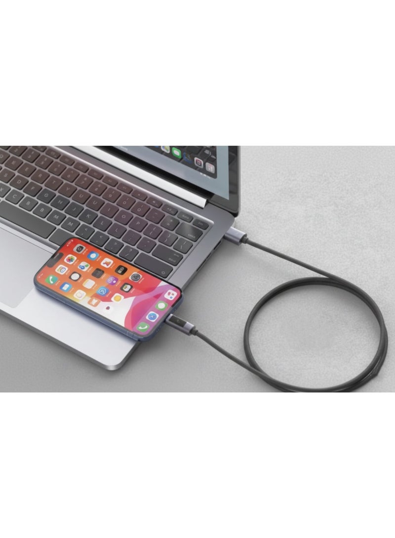 فين ديونز كابل USB-A إلى IP للشحن السريع ونقل البيانات بقوة 2.4 أمبير مع شاشة LED، كابل متين لأجهزة iPhone و iPad - طول 1 متر - Image 3